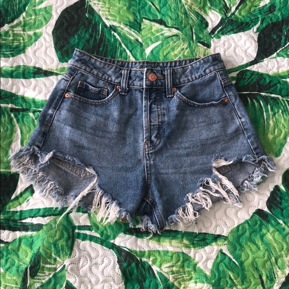 Wild Fable Button High Rise Distressed Shorts